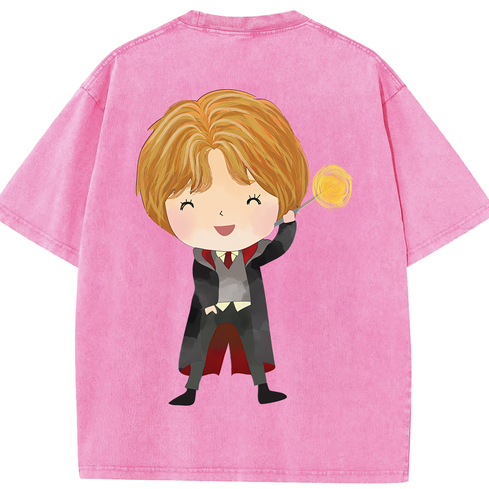 （画像用） Harry Potter ハリー・ポッターシリーズ 綿100% ヴィンテージ風 半袖Tシャツ（背面プリント）